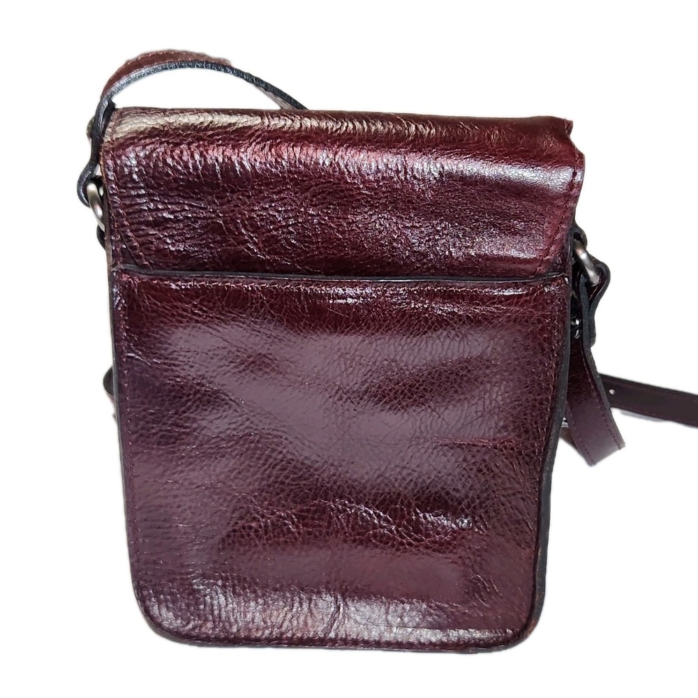 Patricia Nash 10th Anniversary Leather Crossbody Bag Burgundy - Picture 5 of 12